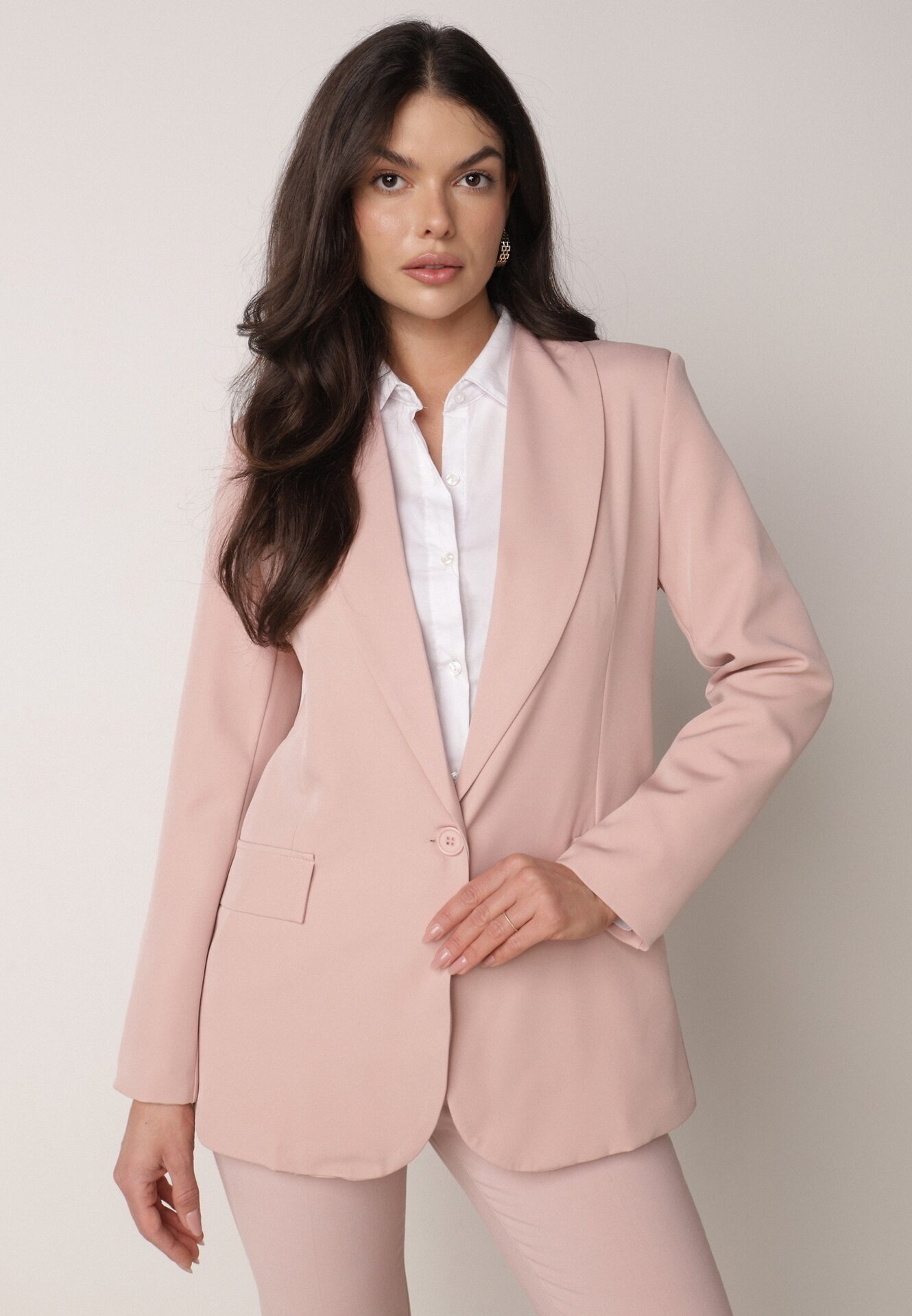 new collection Sacou Roz închis Decorat cu Imitație de Buzunare Sovzedi