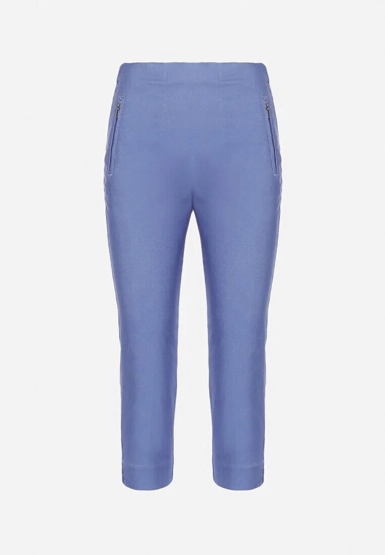 new fashion Pantaloni Albaștri trei sferturi cu elastic în talie și legătură Cidasara