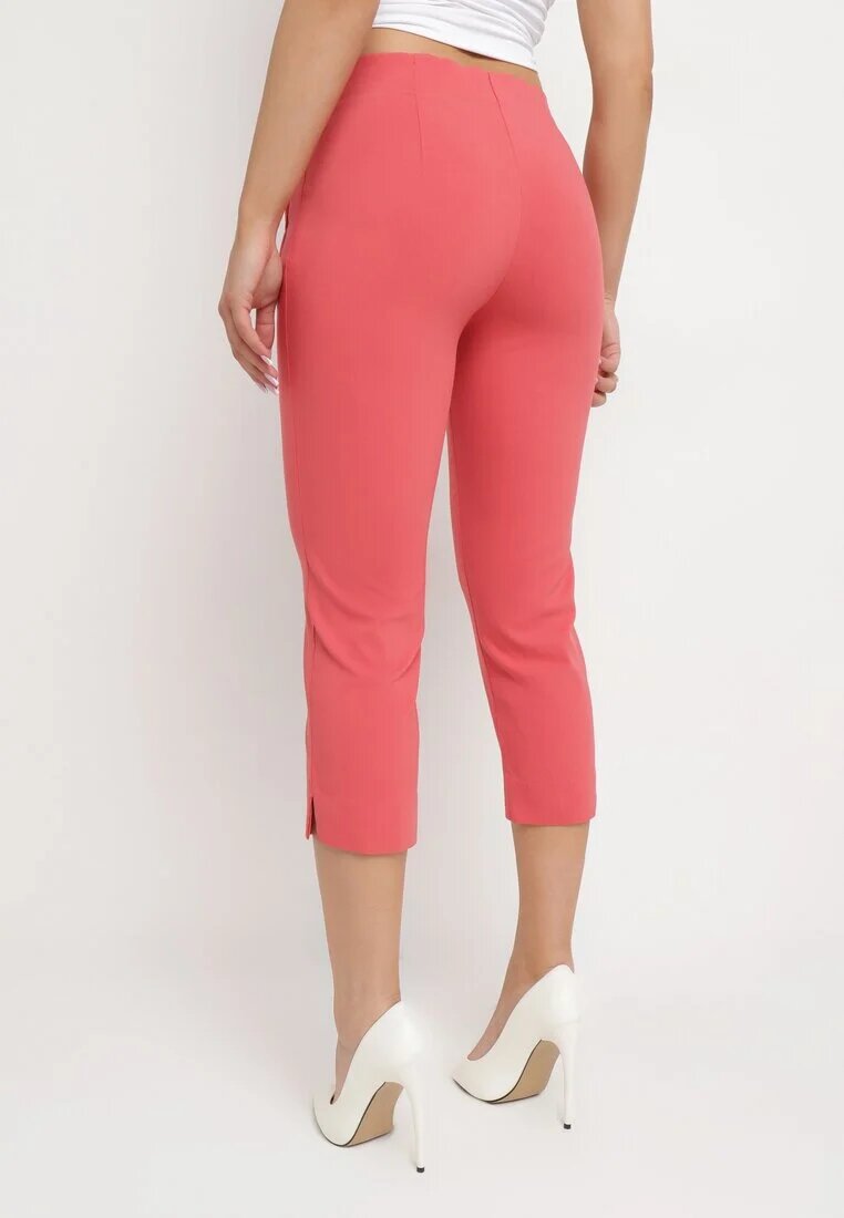 new fashion Pantaloni roz lungime 3/4 cu talie elastică și șnur Cidasara