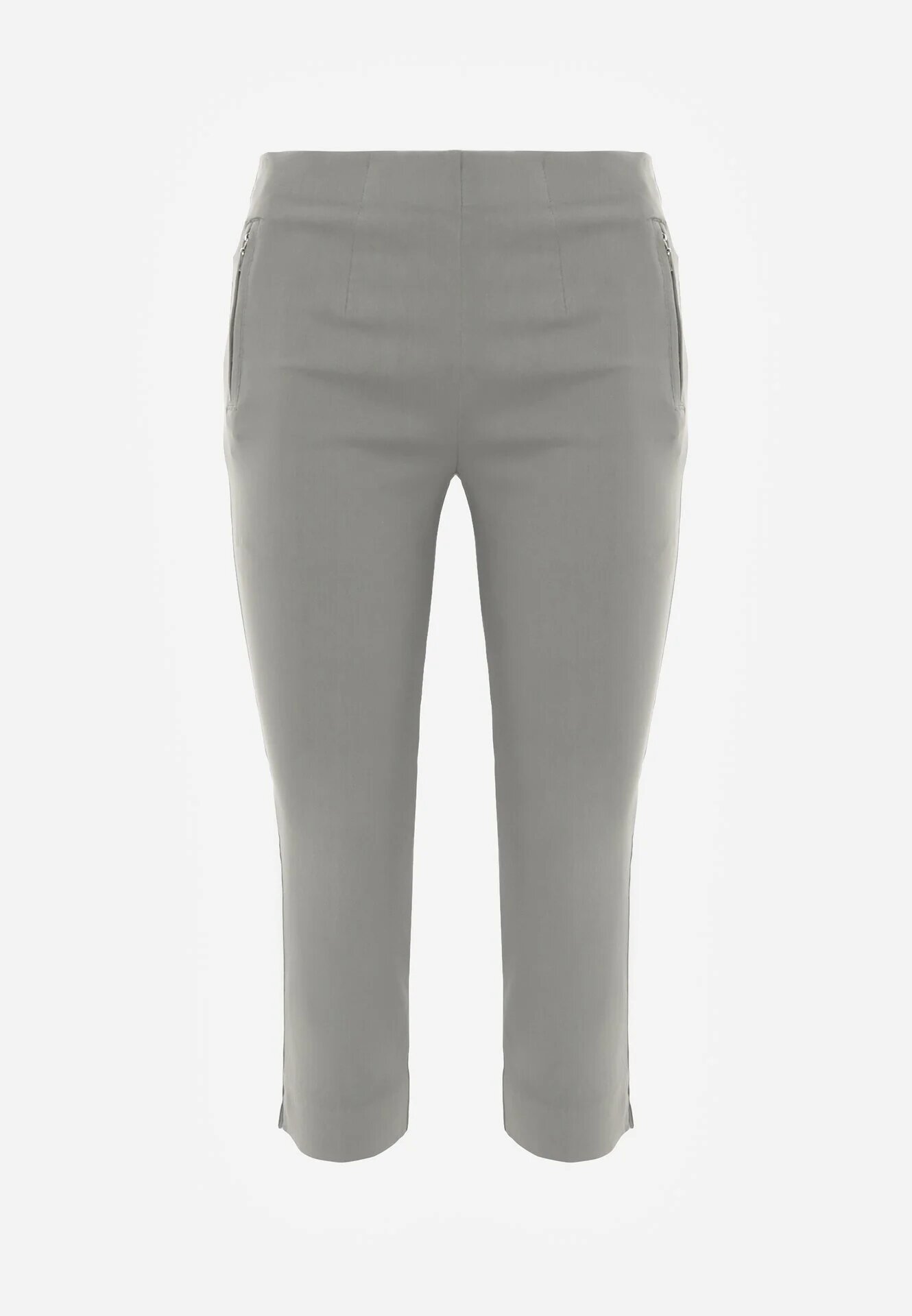 new fashion Pantaloni verzi deschis de lungime 3/4 cu bandă elastică în talie și legătură Cidasara