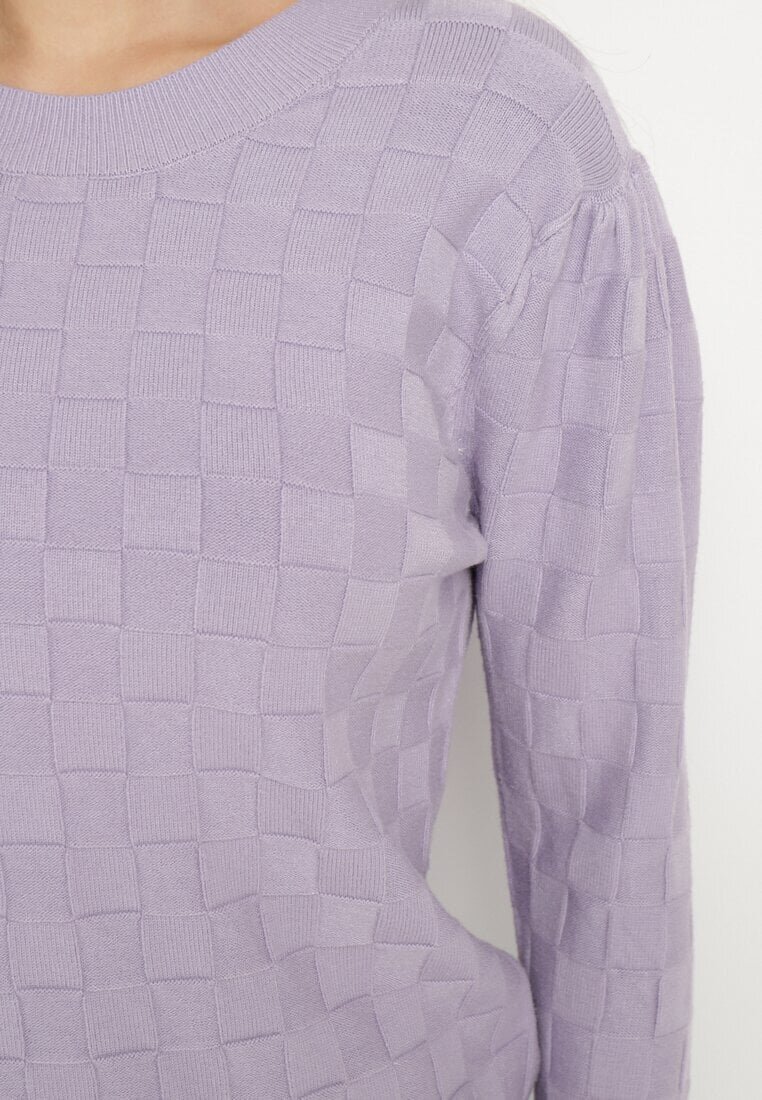 newstar Pulover Violet deschis cu Vâscoză Modal și Împletitură Decorativă Jaliti