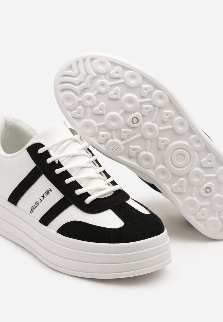 next step Adidași Alb-Negru în Stilul Tenișilor Clasici pe Platformă Asdisa