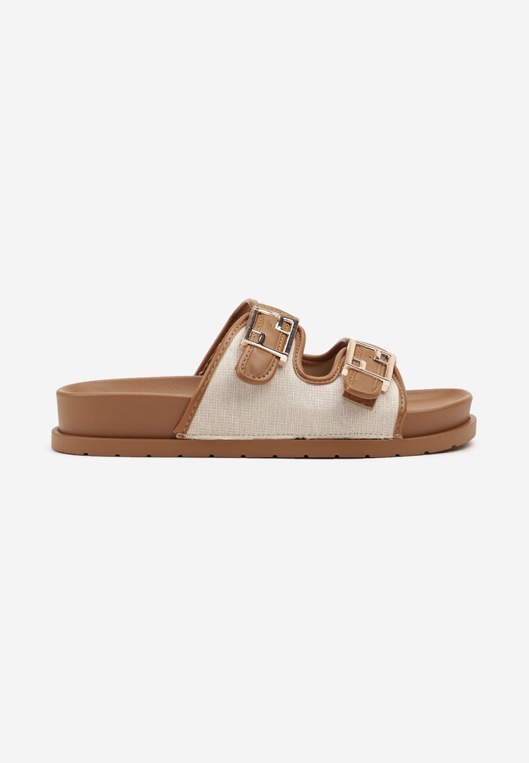 nm Papuci maro casual cu barete cu catarame Redunise