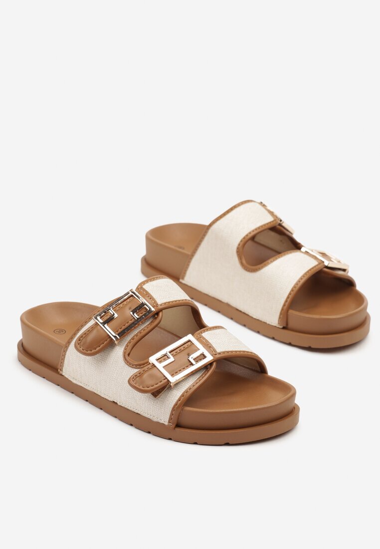 nm Papuci maro casual cu barete cu catarame Redunise