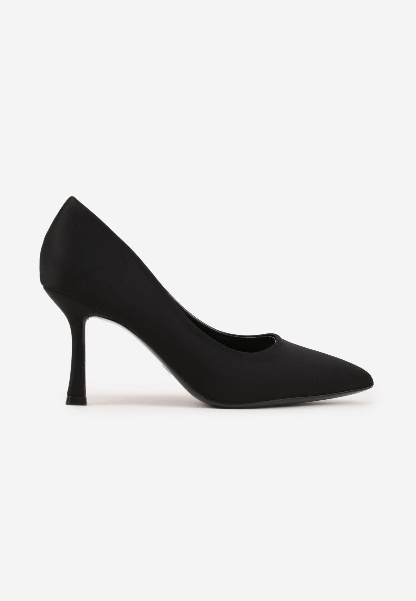 pallika paris Pantofi stiletto negri clasici din țesătură netedă Orianna
