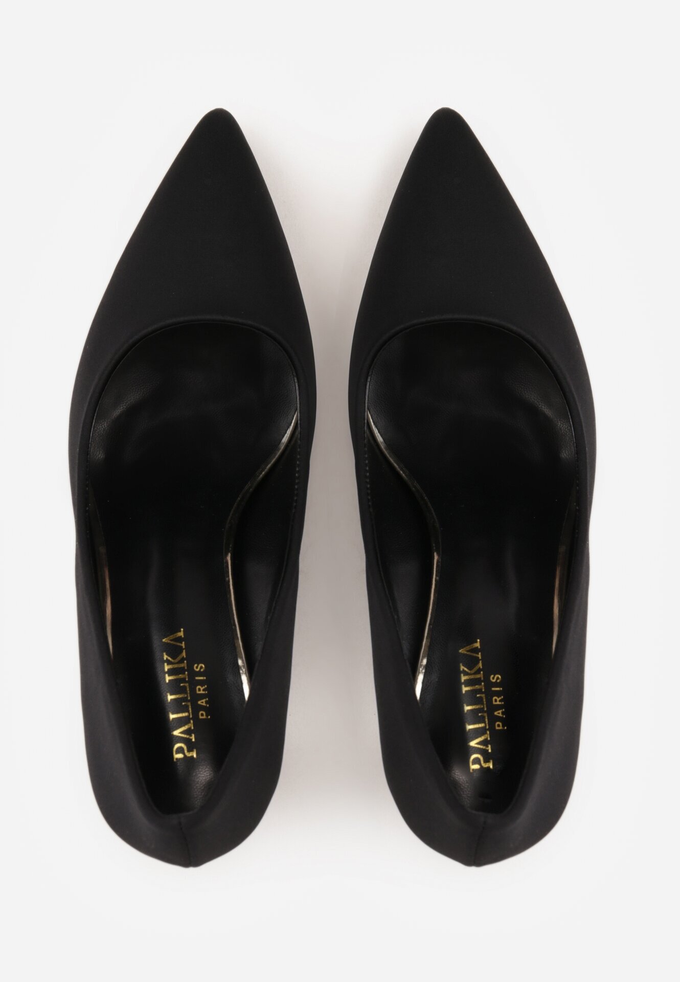 pallika paris Pantofi stiletto negri clasici din țesătură netedă Orianna