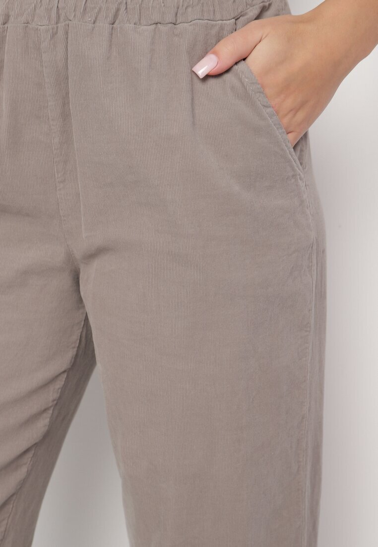 palma Pantaloni din bumbac Gri cu Talie înaltă Melili