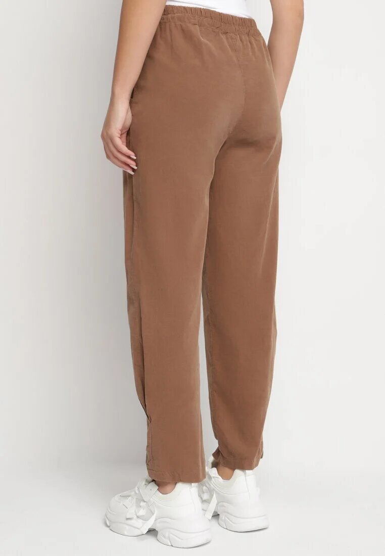 palma Pantaloni Maro de Bumbac cu Talie Înaltă Melili