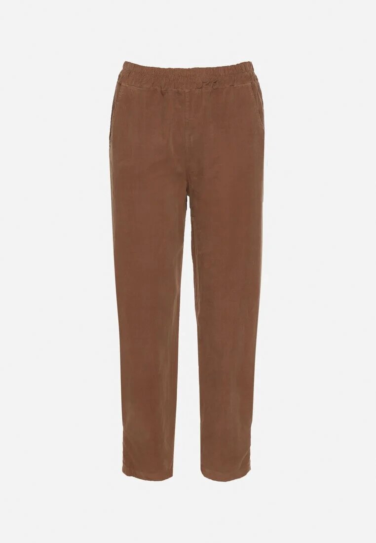 palma Pantaloni Maro de Bumbac cu Talie Înaltă Melili