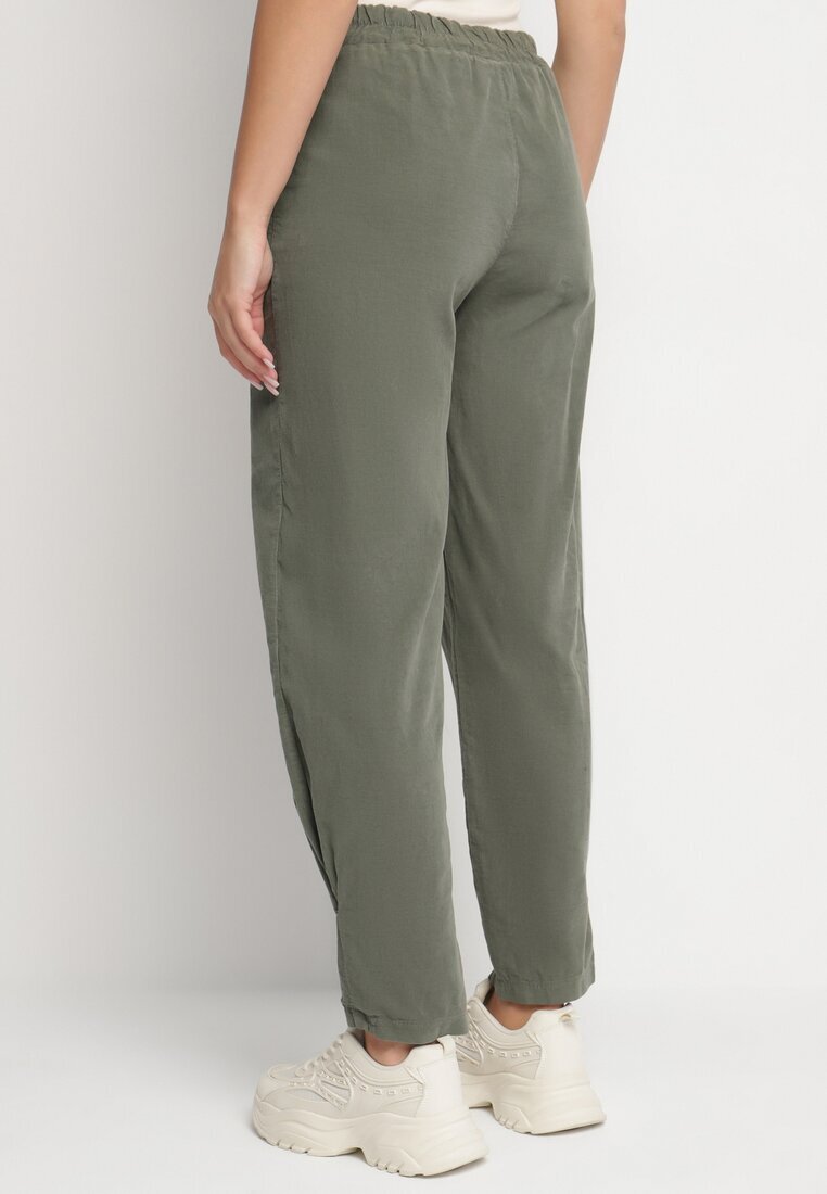 palma Pantaloni Verde închis Din bumbac Cu talie înaltă Melili