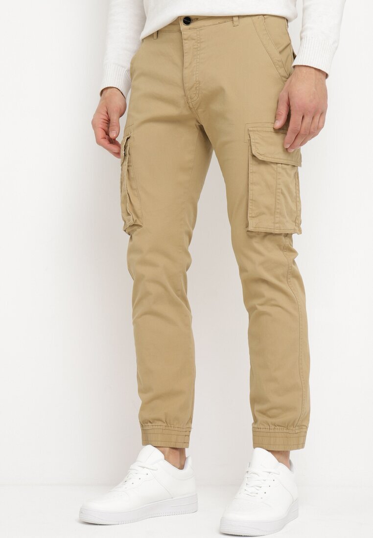  Pantaloni Bej Cargo cu Buzunare Largi Cargo Tennarim