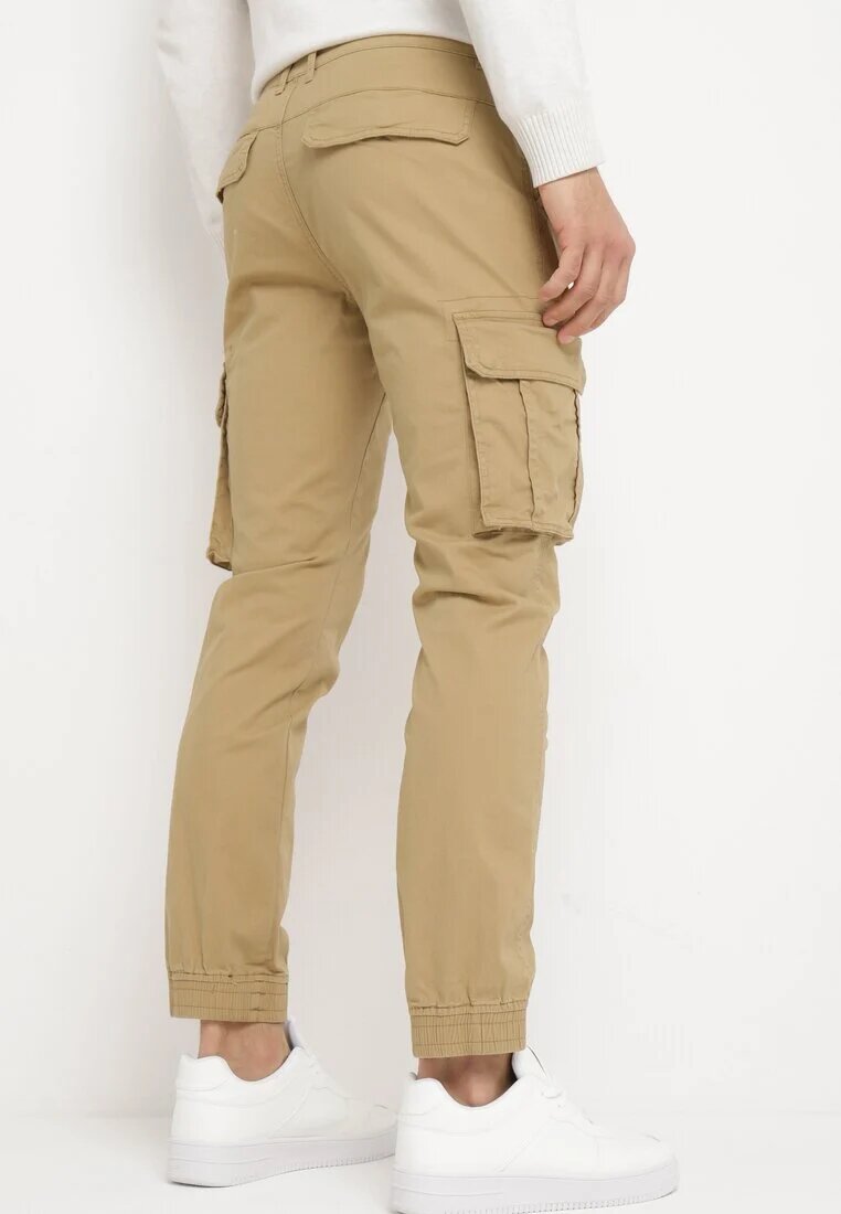  Pantaloni Bej Cargo cu Buzunare Largi Cargo Tennarim