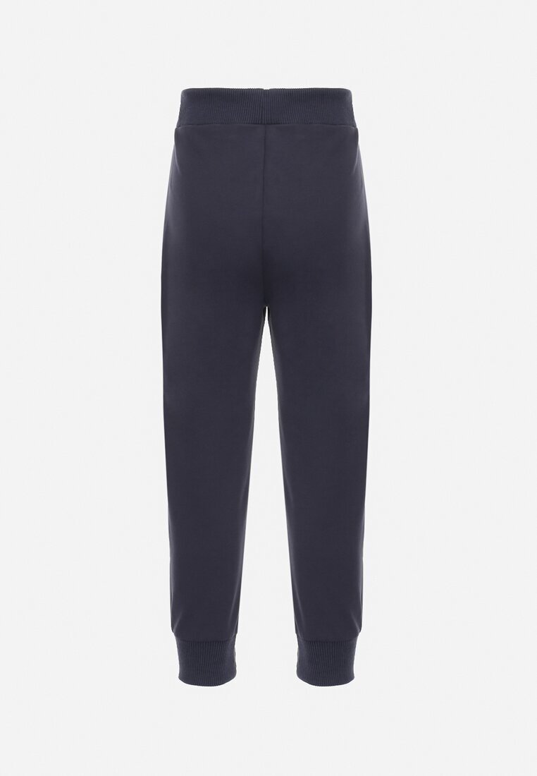  Pantaloni bleumarin de trening cu elastic în talie și Grafică decorativă Iraven