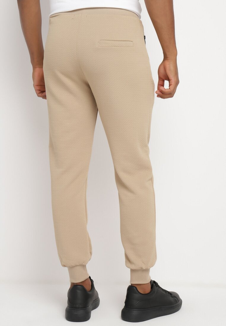  Pantaloni de trening Bej închis din bumbac cu talie înaltă Arliera