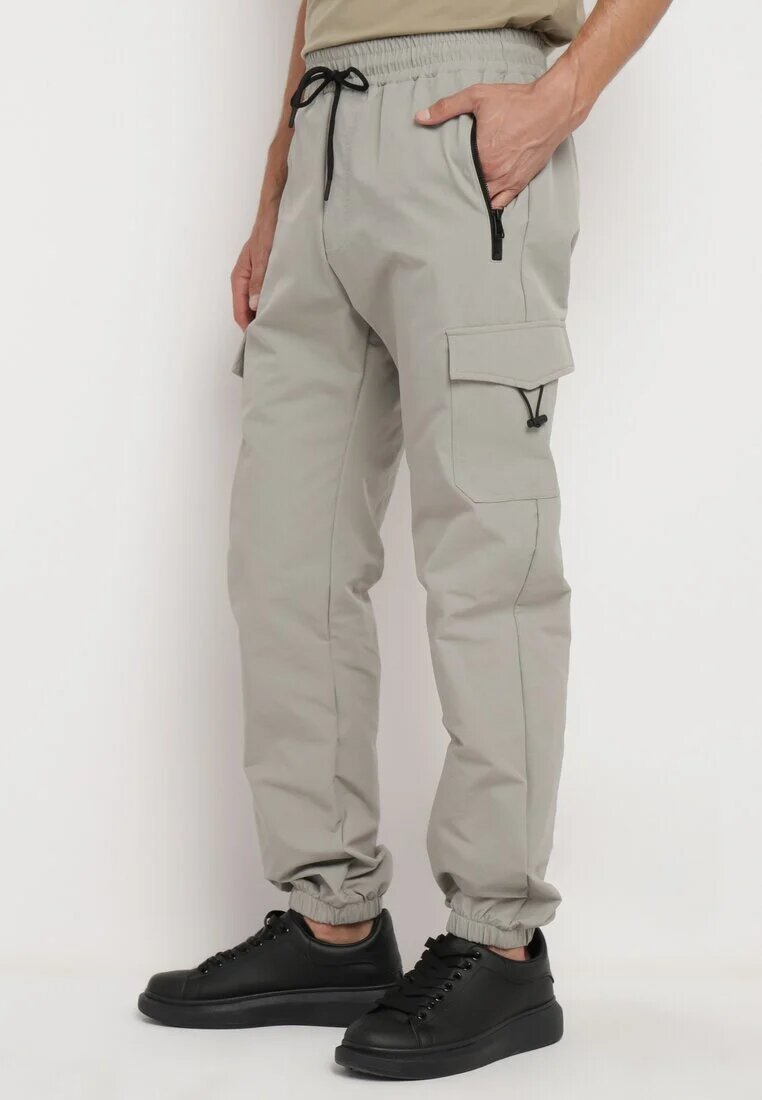  Pantaloni de trening Gri Cargo cu Buzunare Largi Rerilena