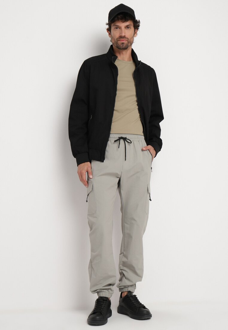  Pantaloni de trening Gri Cargo cu Buzunare Largi Rerilena
