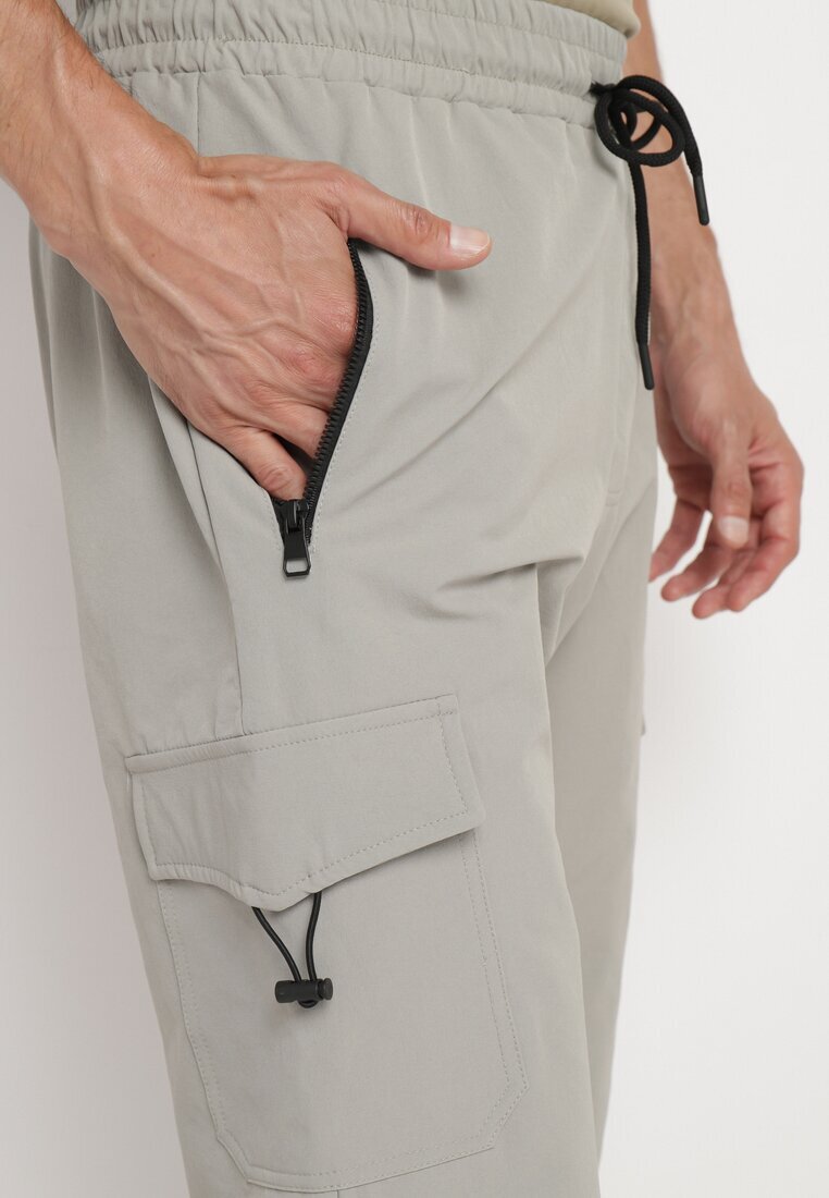  Pantaloni de trening Gri Cargo cu Buzunare Largi Rerilena