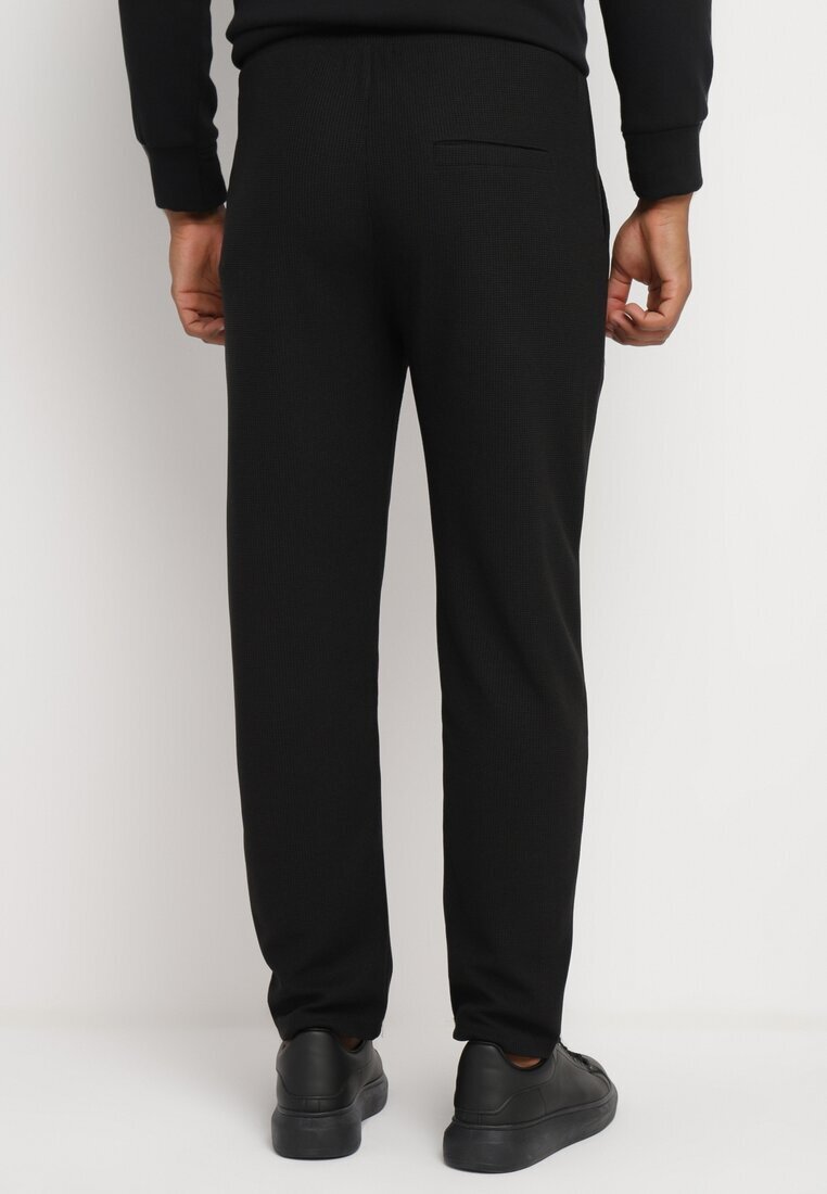  Pantaloni de Trening Negri din Bumbac cu Talie Înaltă și Șireturi Decorative Arsiala