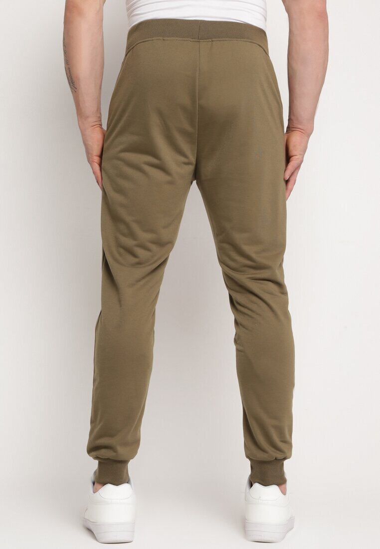  Pantaloni de trening Verde închis cu șnur în talie și talie înaltă Aricasa