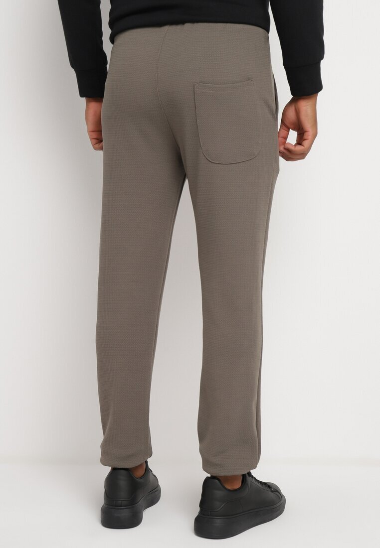  Pantaloni de trening verzi cu bumbac cu talie înaltă și șnururi decorative Arsiala