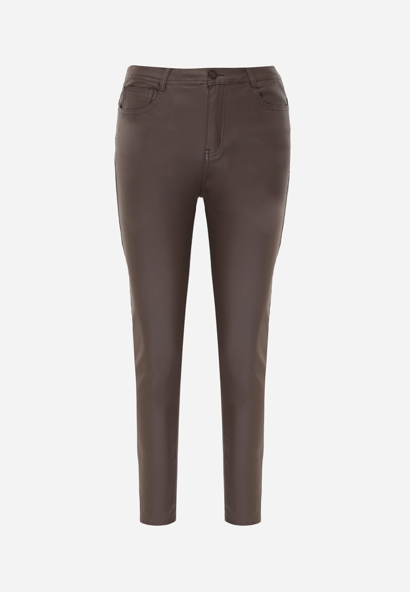  Pantaloni maro închis Skinny Push Up Zami
