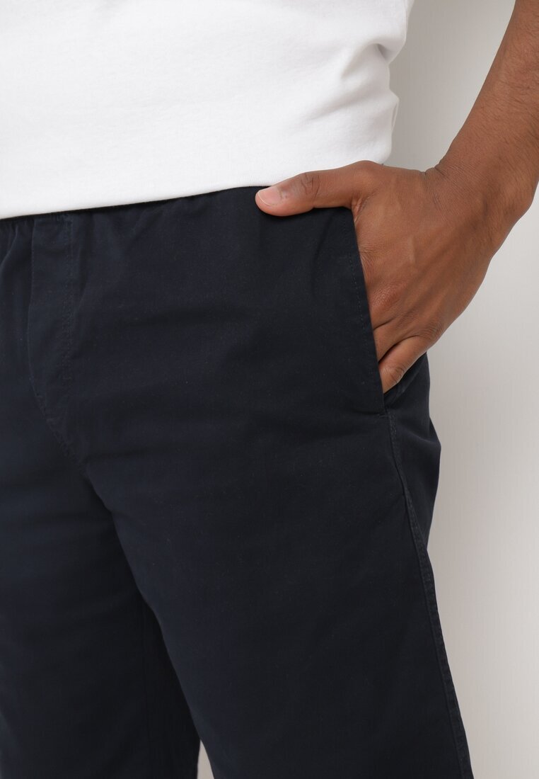  Pantaloni scurți Albaștri Clasici cu elastic în talie cu șnur în interior Piofina