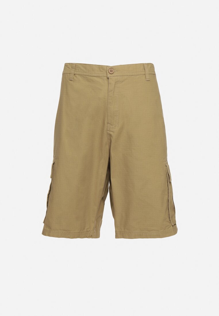  Pantaloni scurți Bej Tip Cargo cu Buzunare Laterale Irolifea