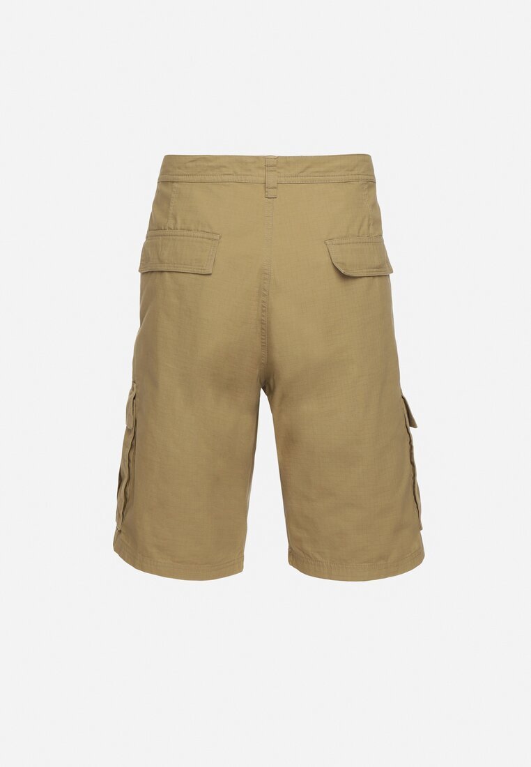  Pantaloni scurți Bej Tip Cargo cu Buzunare Laterale Irolifea