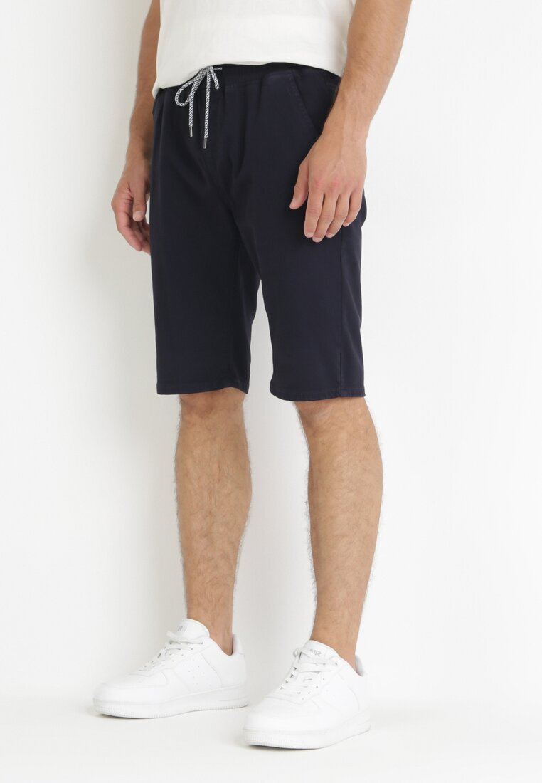  Pantaloni scurți Bleumarin Casual cu șnur și elastic în talie Nasine