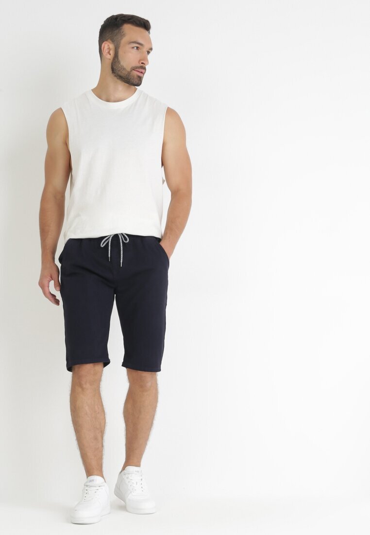  Pantaloni scurți Bleumarin Casual cu șnur și elastic în talie Nasine