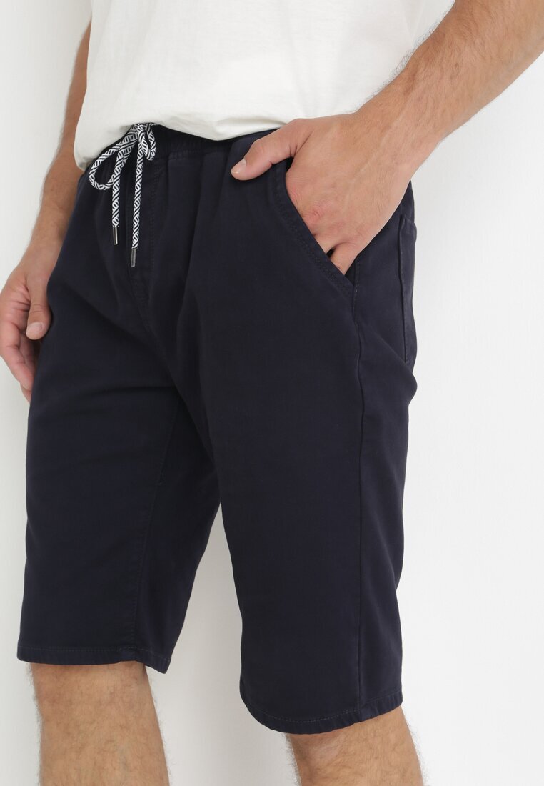  Pantaloni scurți Bleumarin Casual cu șnur și elastic în talie Nasine