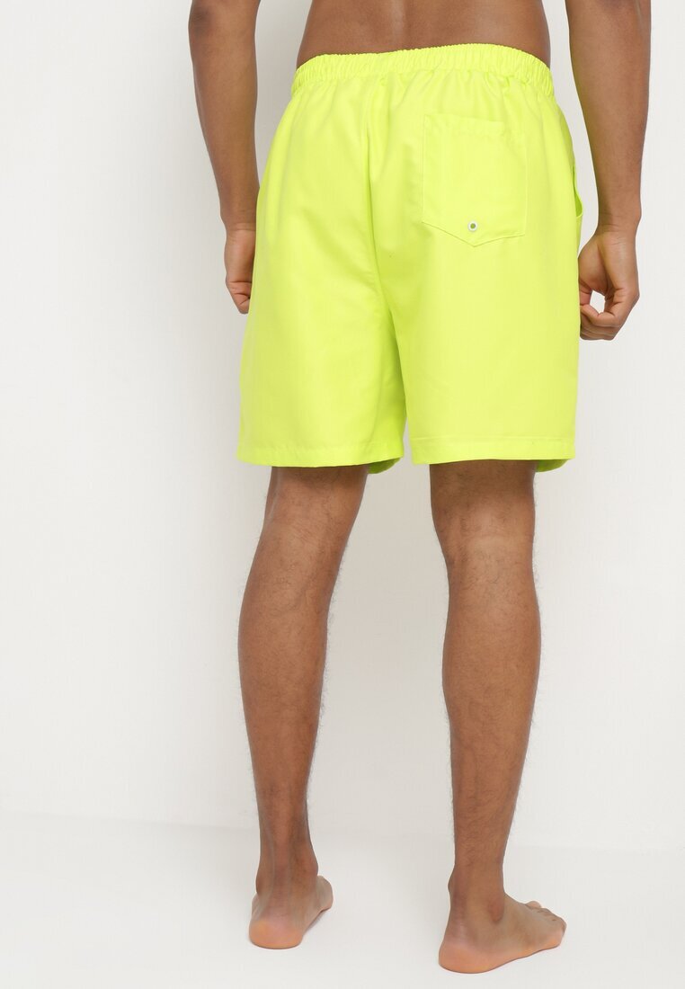  Pantaloni scurți de baie galbeni cu elastic în talie până la genunchi cu buzunare Clinesta