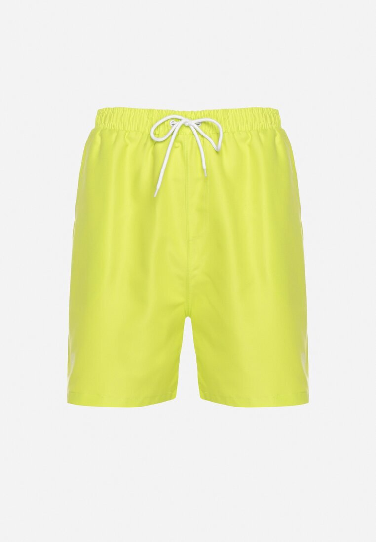  Pantaloni scurți de baie galbeni cu elastic în talie până la genunchi cu buzunare Clinesta