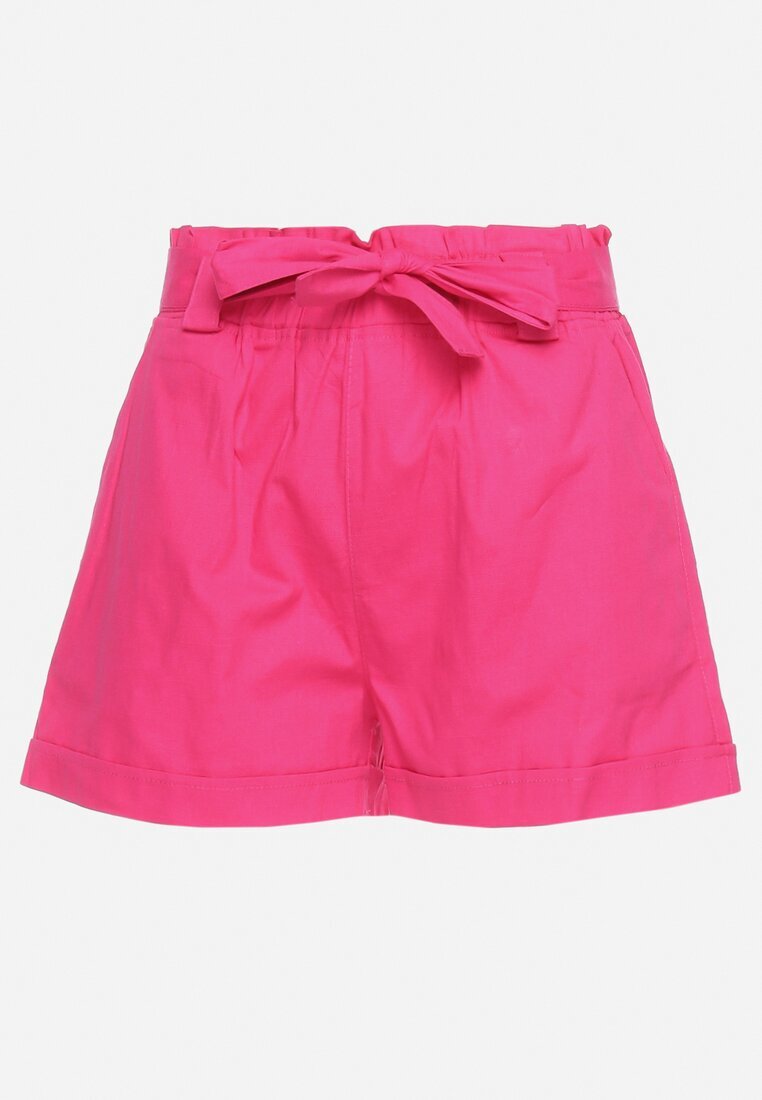  Pantaloni scurți Fucsia cu elastic în talie și curea din material Filalilena