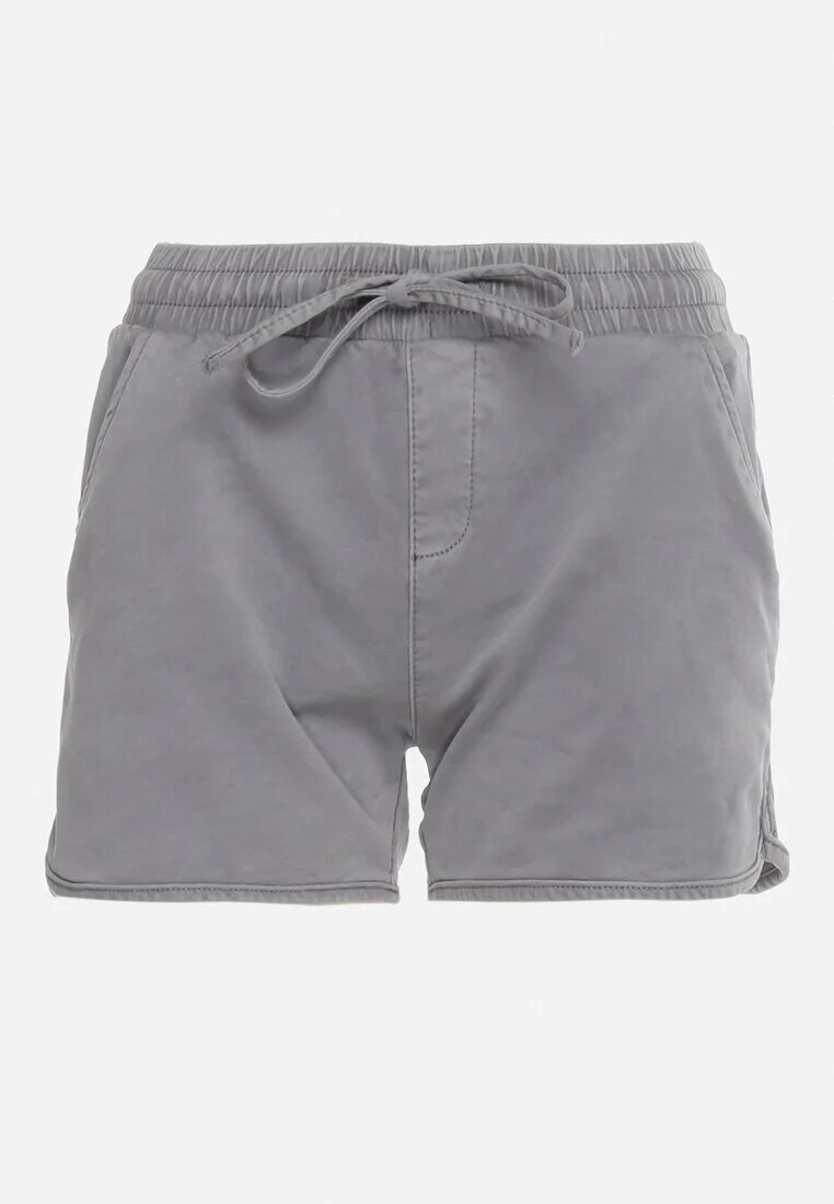  Pantaloni scurți gri de bumbac cu elastic în talie Cazorea