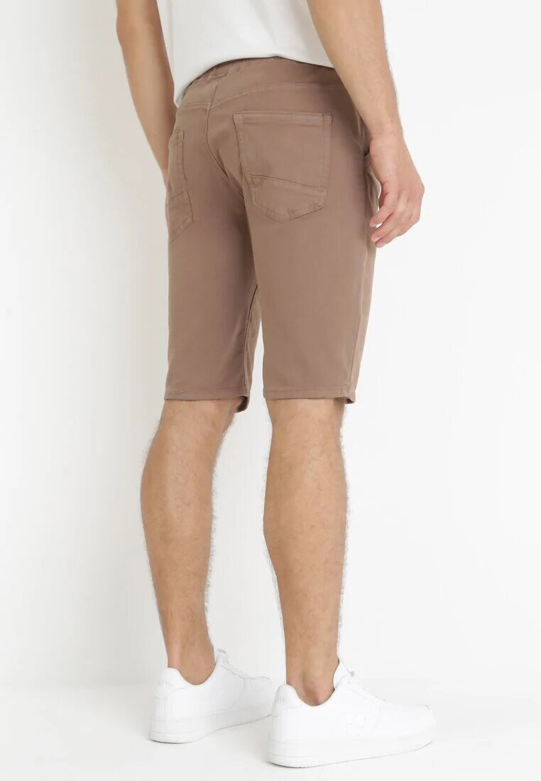  Pantaloni scurți maro cu elastic în talie și manșete rulate Feven