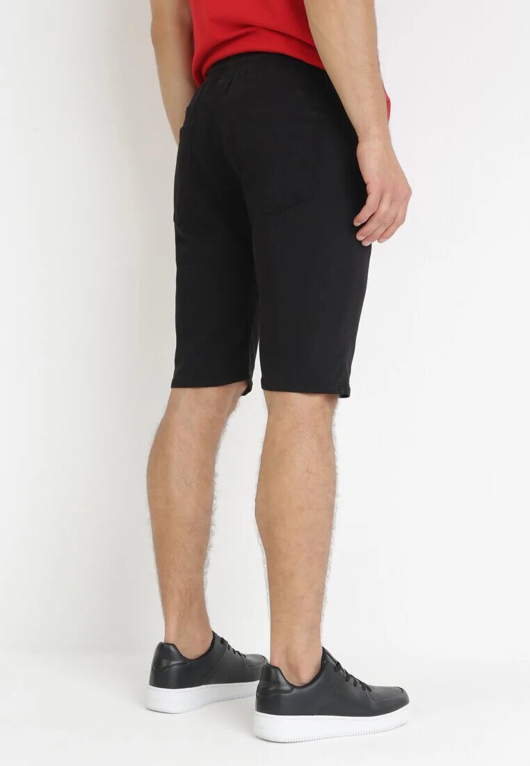  Pantaloni scurți Negri Casual cu șiret și elastic în talie Nasine