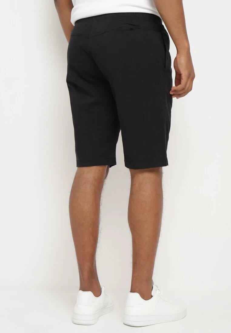  Pantaloni scurți Negri Clasici cu elastic în talie cu șnur pe interior Piofina