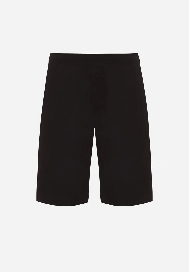  Pantaloni scurți Negri Clasici cu elastic în talie cu șnur pe interior Piofina