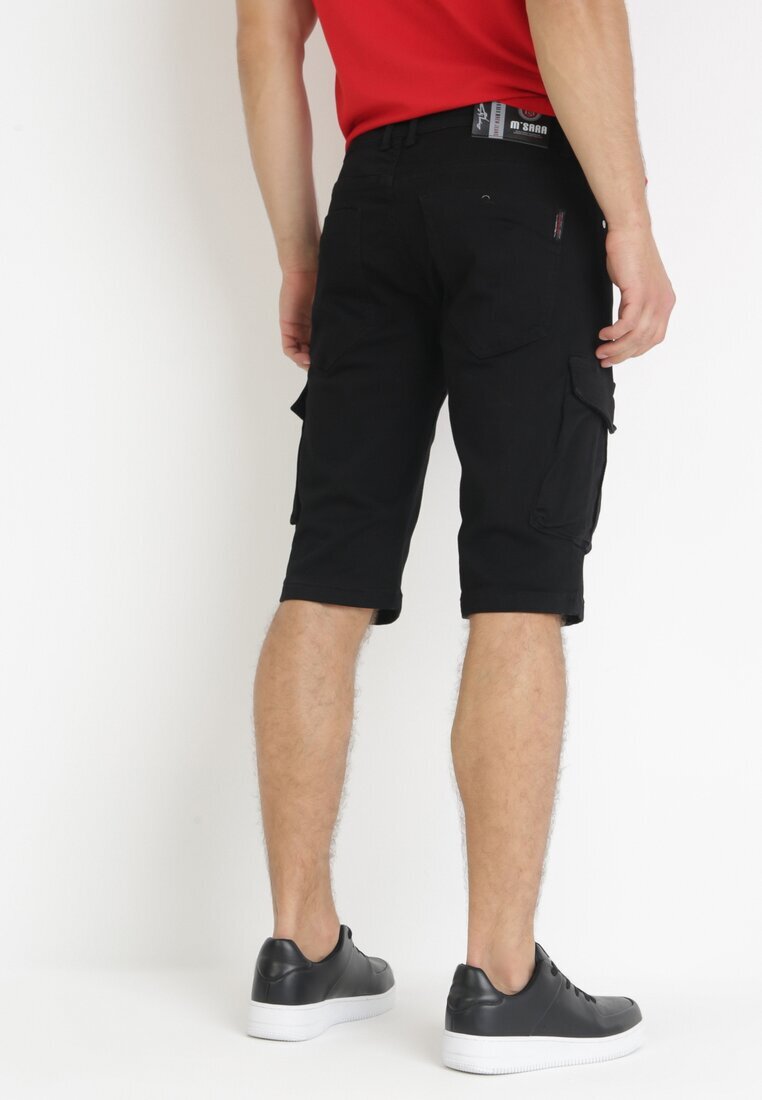  Pantaloni scurți Negri cu Buzunare Largi Cargo Aendlia