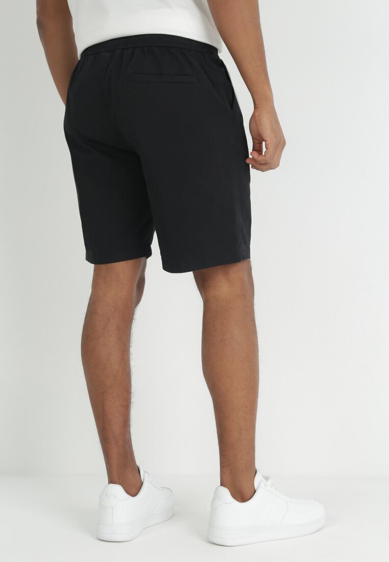  Pantaloni scurți negri cu talie reglabilă și elastic în talie Dolola