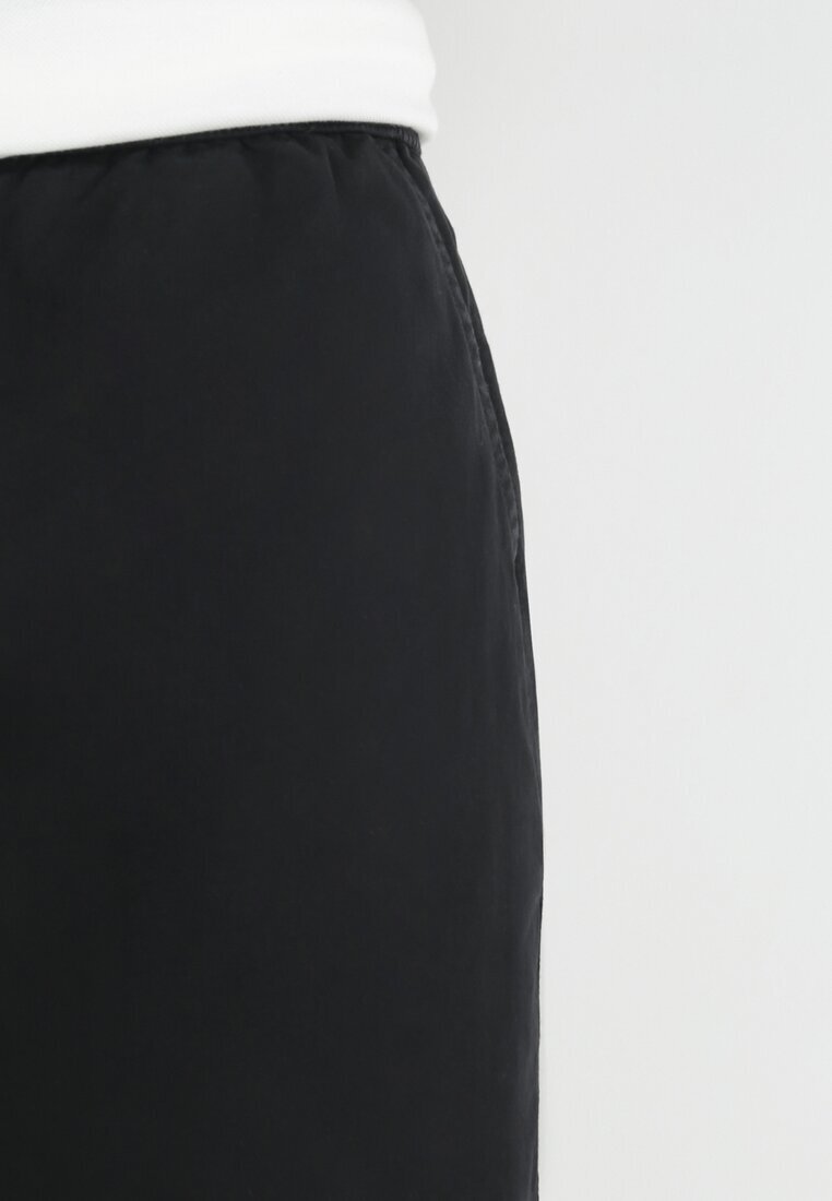  Pantaloni scurți negri cu talie reglabilă și elastic în talie Dolola