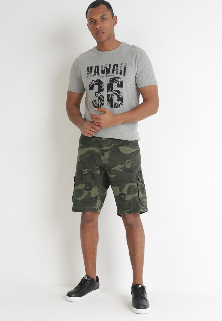  Pantaloni scurți Verde închis Moro cu Buzunare Late Herkett