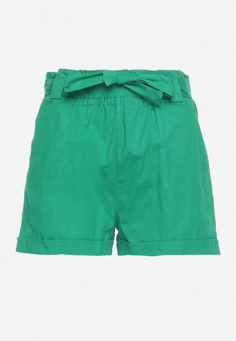  Pantaloni scurți Verzi cu elastic în talie și curea din material Filalilena