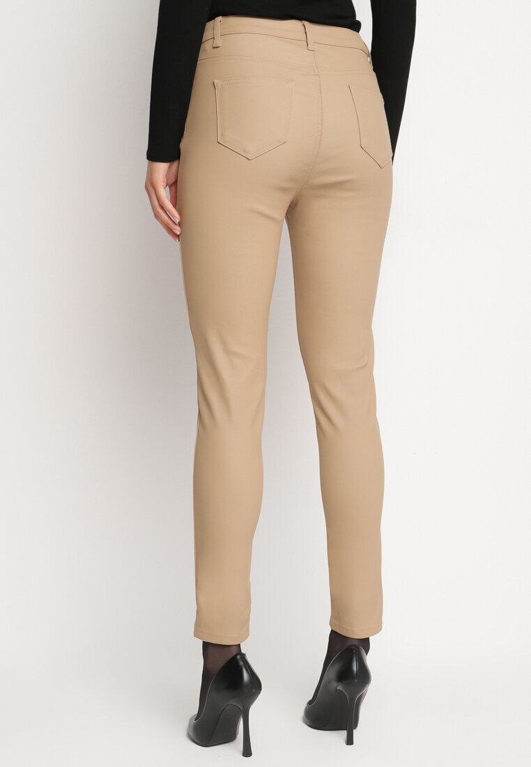  Pantaloni Skinny Bej închis Modelatori din imitație de piele Natividade