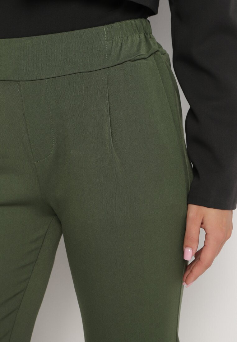  Pantaloni Verzi 3/4 cu Elastic în Talie și Buzunare Saivie