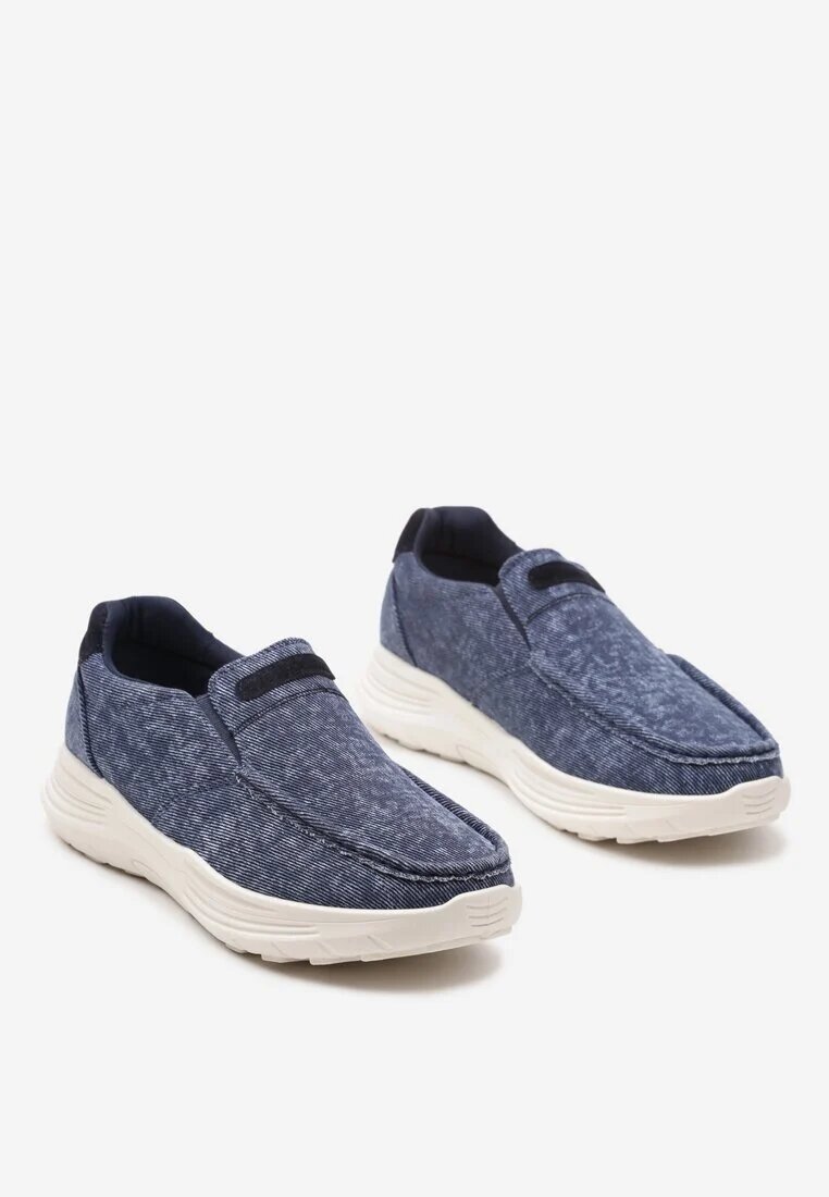  Pantofi bleumarin slip-on cu talpă groasă Hevica