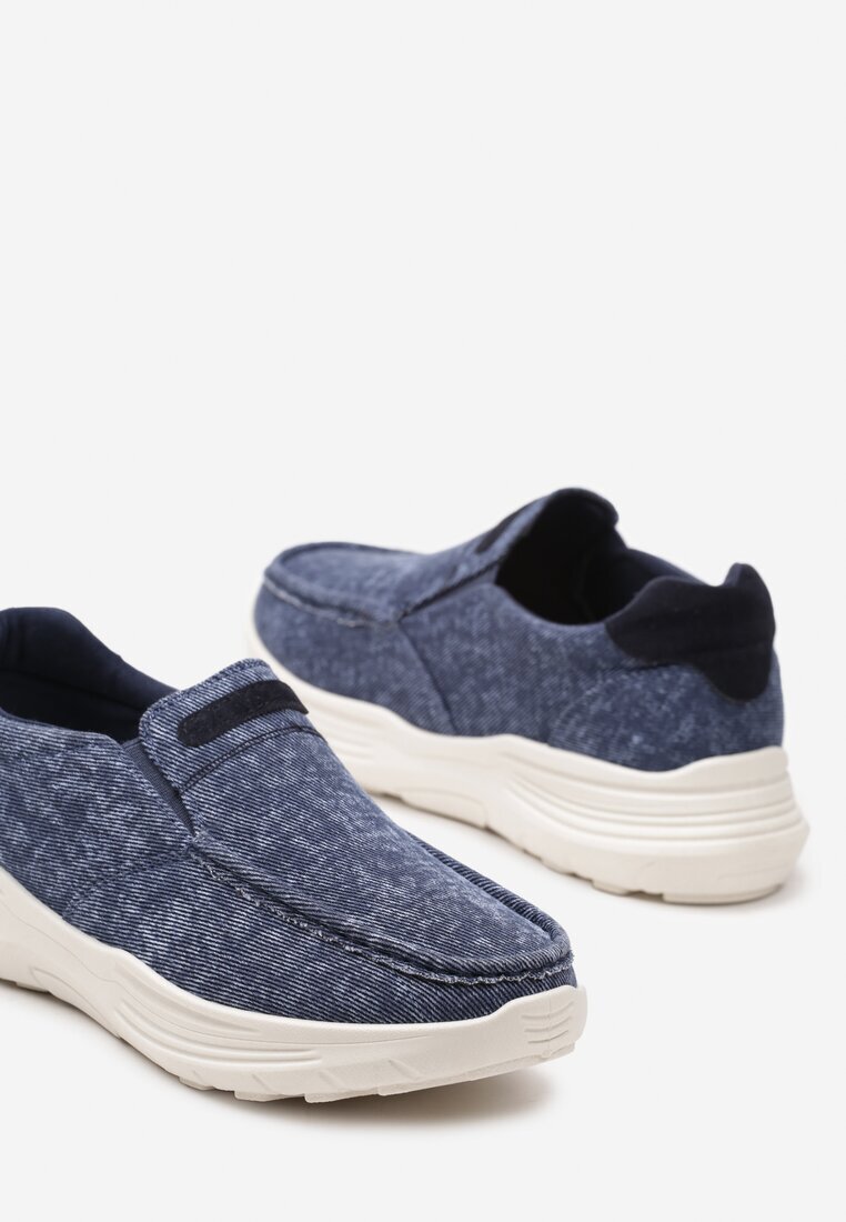  Pantofi bleumarin slip-on cu talpă groasă Hevica