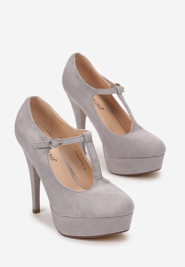  Pantofi cu toc Gri