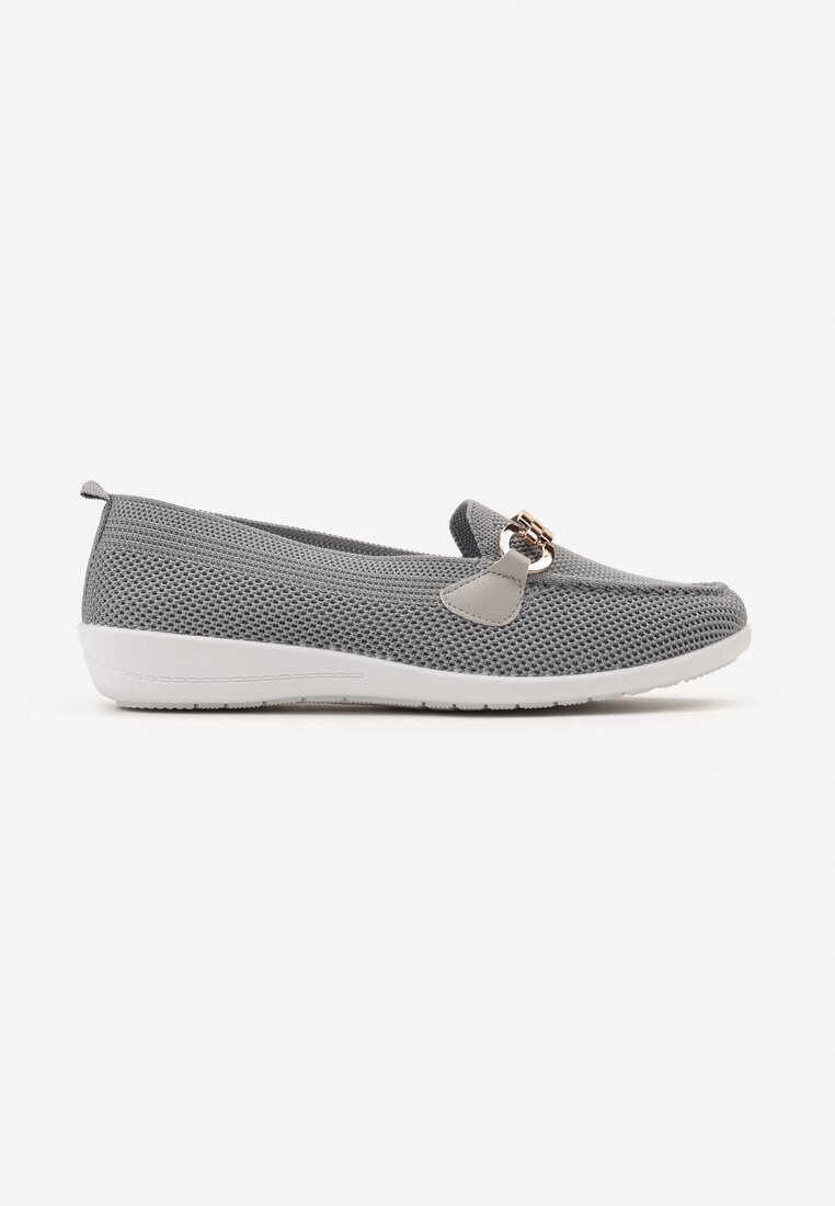  Pantofi josi gri cu față elastică și cataramă elegantă Naelle